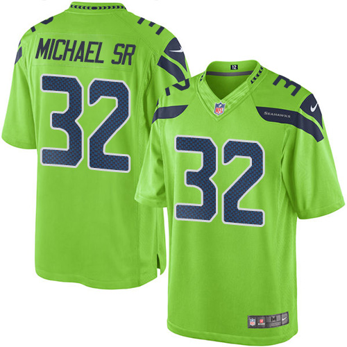 Men's Limited Christine Michael Sr Nike Jersey Green - #32 Rush NFL Seattle Seahawks